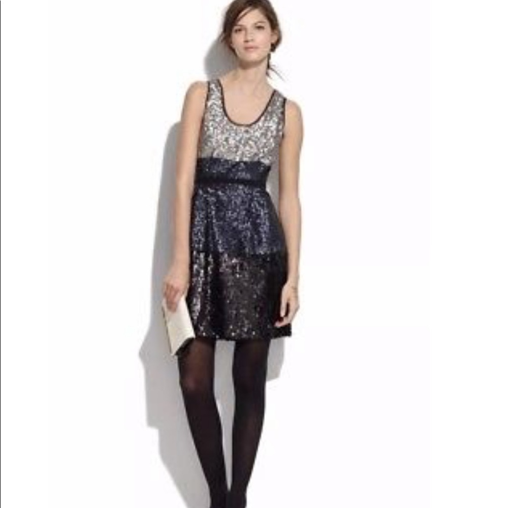 Madewell Colorblock Sequin Dress